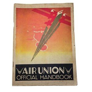Air Union Official Handbook Airline Aviation 1930s Josephine Baker Golden Ray